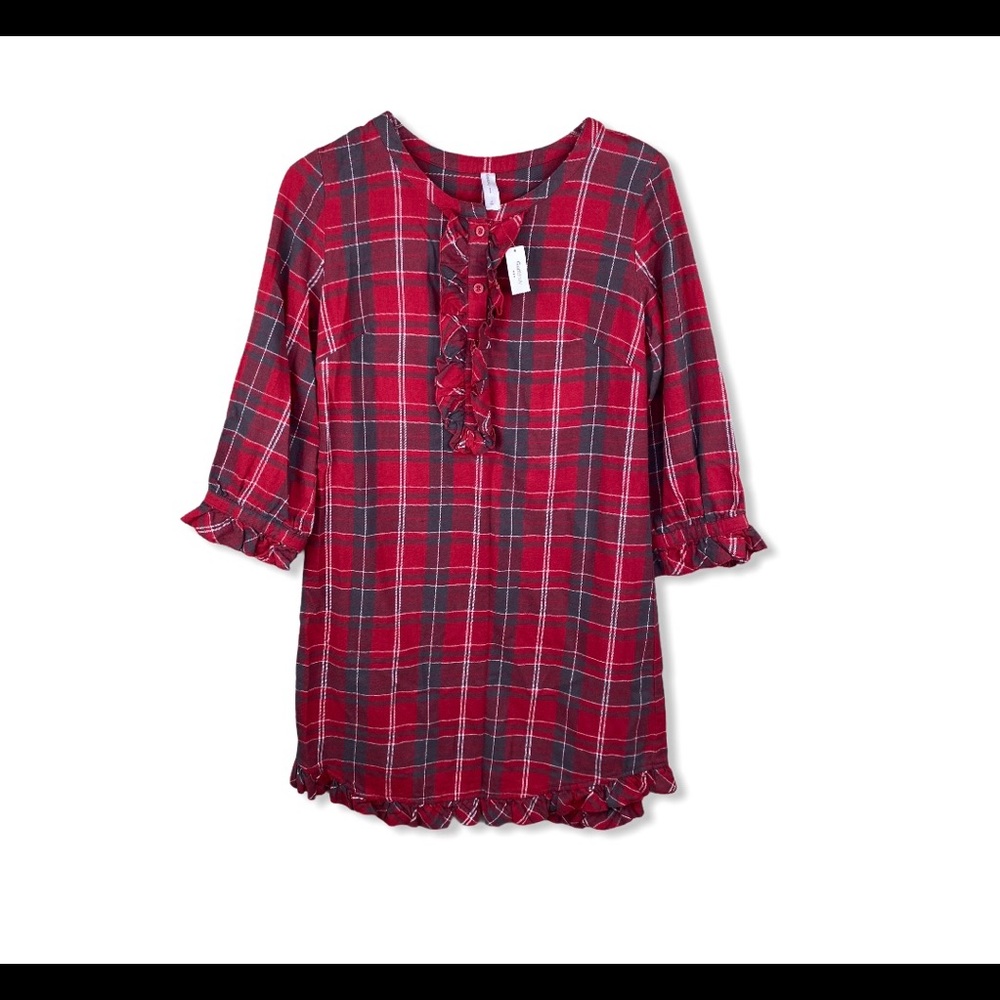 Gap Body Plaid Flannel Nightshirt Gown  Nightgown